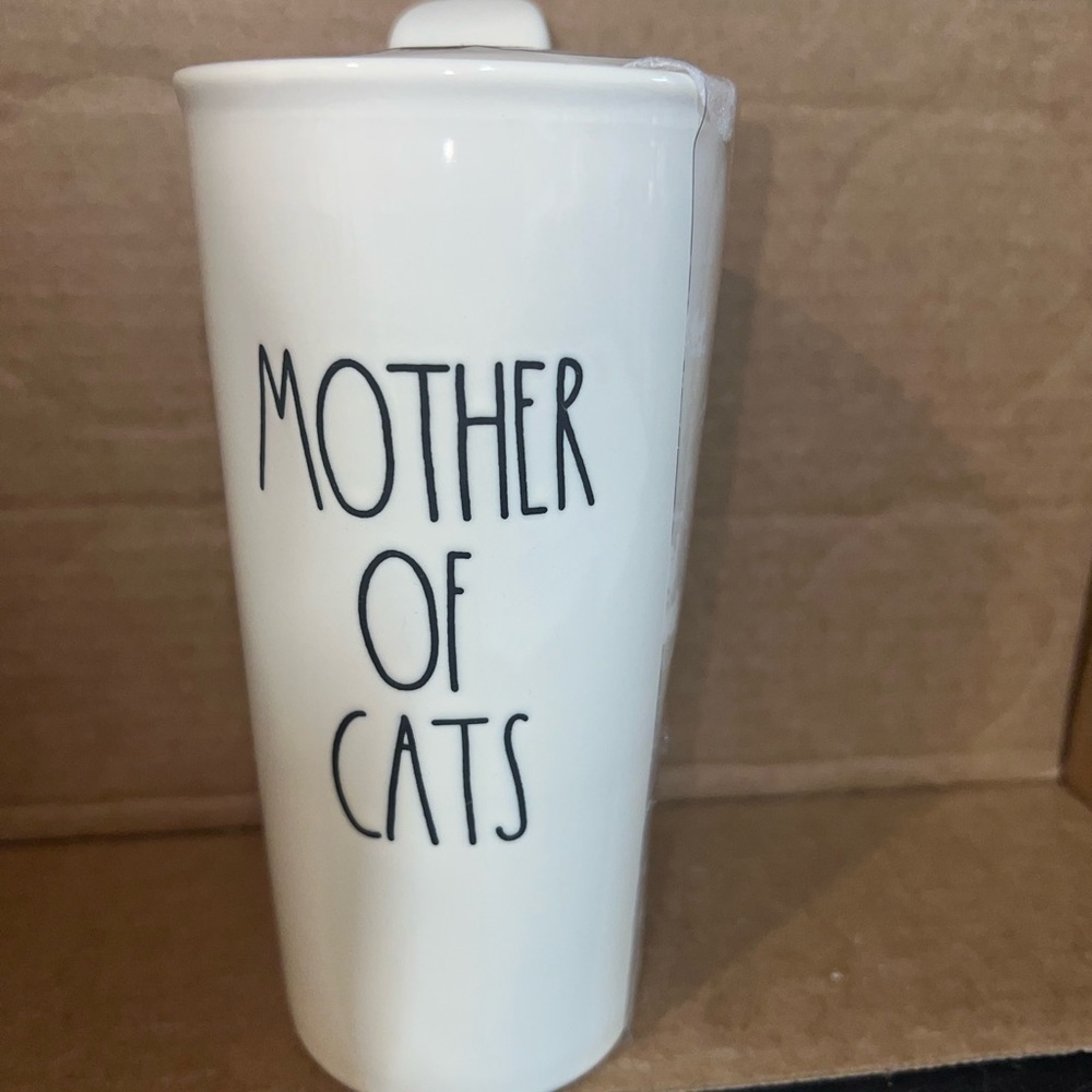 Rae Dunn Cream 'Mother of Cats' Ceramic Mug